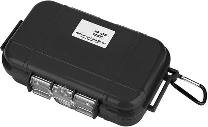 Tiiyee Small Waterproof Boxes of Plastic Case Shockproof Airtight Container Case Portable Airtight Carry Box Black Dry