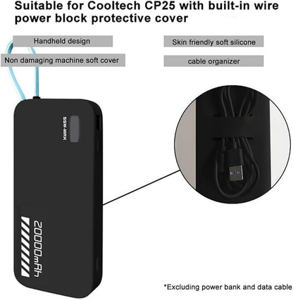 Mobile Power Silicone Case for CUKTECH CP25 20000mah 55W Power Bank Protective Case Power Source Sleeve (Black)