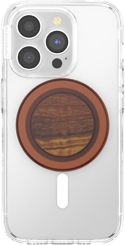 PopSockets Phone Grip for MagSafe, Magnetic Holder, Phone Stand, Brown - Olive Wood