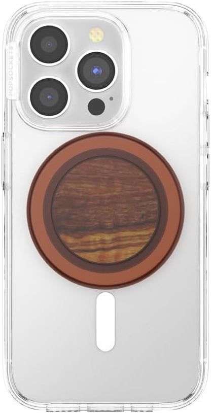 PopSockets Phone Grip for MagSafe, Magnetic Holder, Phone Stand, Brown - Olive Wood