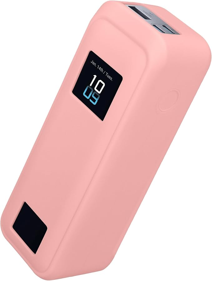kwmobile Case Compatible with Anker Prime Power Bank 20000mAh 220W - Portable Powerbank Cover - External Battery Charger Bag, Shockproof - Dusty Pink