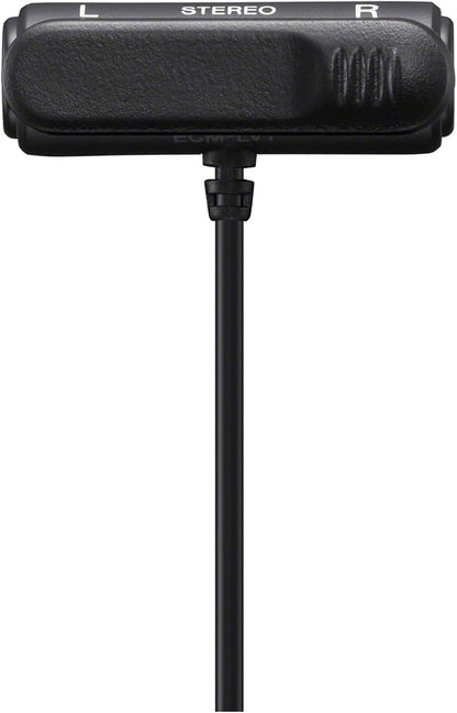 Sony Compact Stereo Lavalier Microphone ECMLV1,Black, Small