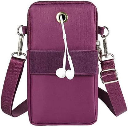 Crossover Body Bag Armband for iPhone 13 Pro Max 14 Pro Max/Galaxy S23 Ultra, S22 Ultra, A14 5G A53 A32 Note 10 Plus S21 Plus/TCL 30 XL 20 XE Small Cute Cell Phone Purse Wallet Pouch (Purple)