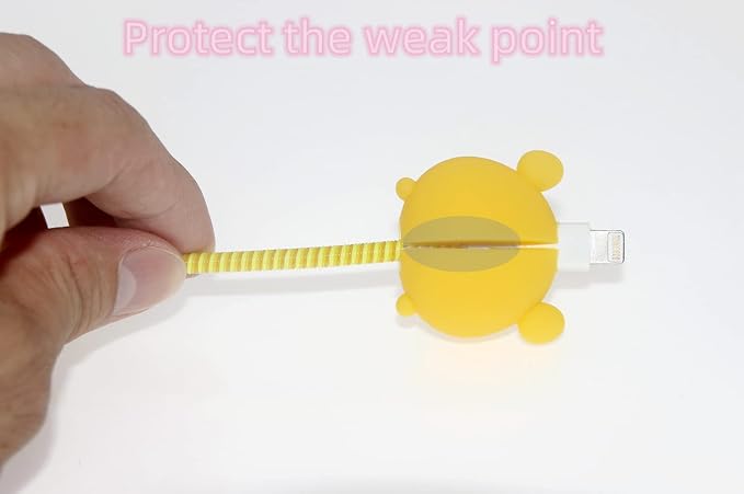 3D Cute Cartoon Charger Protector Case - Compatible for Apple 20W USB-C Power Adapter and Lightning Cable, No.18(4 in1)