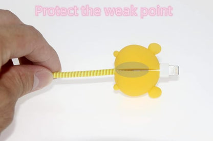 3D Cute Cartoon Charger Protector Case - Compatible for Apple 20W USB-C Power Adapter and Lightning Cable, No.18(4 in1)