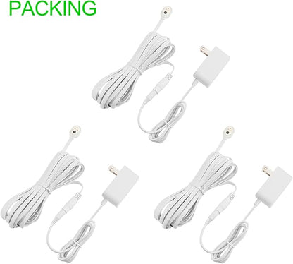 Uogw 3Pack 25FT Magnetic Charging Cable for Arlo Pro 5S 2K/Arlo Pro 4/Arlo Ultra 2/Arlo Pro3/Arlo Ultra/Go 2 Camera,Power Adapter and Power Cable,Weatherproof Outdoor - (White)
