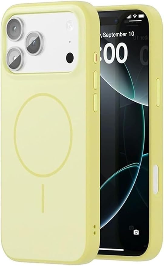 Magnetic Cover for iPhone 17 Pro Max/17 Pro/Air/17, Slim Minimalist Support Wireless Charging Impact Resistant Phone (17,Gray) (17 Air,Yellow)