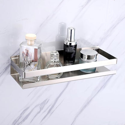 OwnMy Bathroom Shower Shelf Stainless Steel Bath Kitchen Basket Shower Caddy Rack, Rustproof Metal Bathroom Storage Floating Shelves Wall Mounted Shower Corner Rectangular Shelf - 12 Inch Silver
