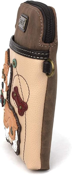 CHALA Dog Collection Cell Phone Crossbody Purse-Women PU Leather/Canvas Multicolor Handbag with Adjustable Strap