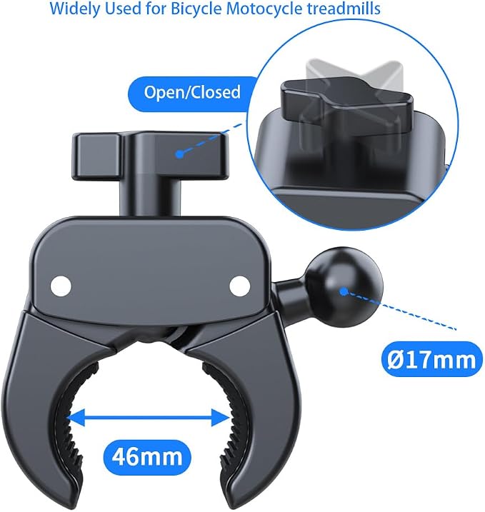 Bicycle Phone Holder,Bike Cell Phone Holder for iPhone Samsung Galaxy Note & 4.5-7" Smartphone,360° Rotatable Handlebar Phone Mount for Electric Scooter ATV Road Mountain Bike Golf Cart Navigation