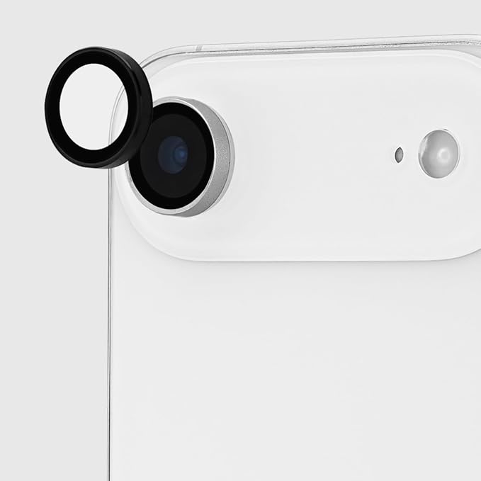 Case-Mate Camera Lens Protector with Aluminum Black Rings for iPhone Air - Double Tempered Glass, Anti-Scratch - Ultra HD View with Night Shooting, Case Friendly, Easy Install