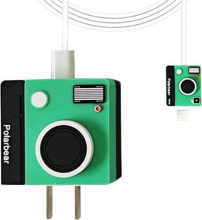 Cute Protective Case Compatible with Apple 20W USB-C Adapter Charger, 3D Cartoon Protective Cover, Cable Protector Sleeve for iPhone Charger (Camera)