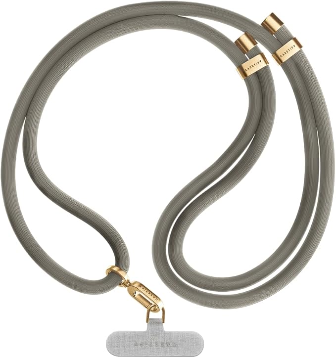 CASETiFY 8mm Rope Cross Body Strap with Card - Charcoal