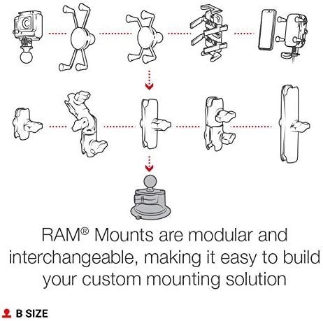 RAM MOUNTS Twist-Lock Composite Suction Cup Base with Ball RAP-B-224-1U with B Size 1" Ball