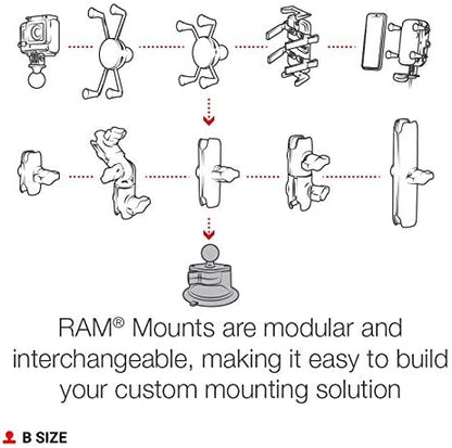 RAM MOUNTS Twist-Lock Composite Suction Cup Base with Ball RAP-B-224-1U with B Size 1" Ball