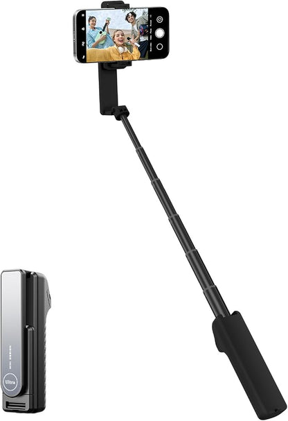 Selfie Stick with Wireless Remote – Portable Selfie Stick for iPhone & Android, Lightweight Foldable Travel Phone Holder for Cell Phone, for Photograph, Video Recording, Streaming, Black