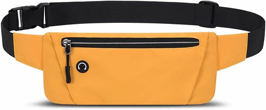 Lightweight Running Belt for Phone with Waterproof Fanny Pack, Adjustable Buckle, and Earphone Port - Store Essentials Snugly for Fitness, Cycling, and Travel, Ginger Yellow, Sport, XYB-1