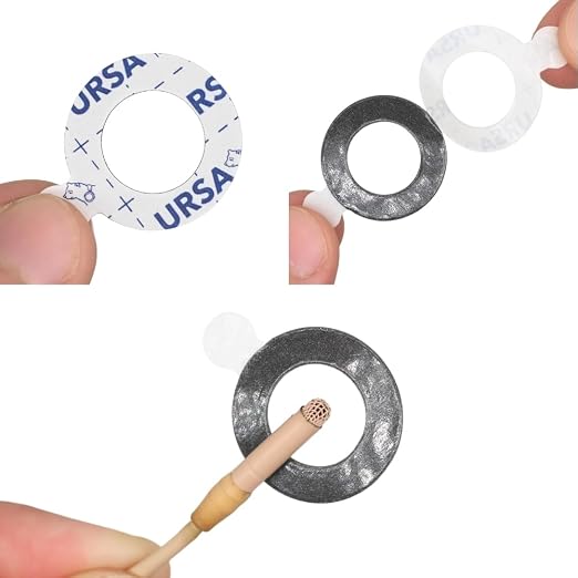 URSA Premium Sticky Zeros – Pack of 60 Ultra-Thin Padded Stickies with 14 mm Centre Hole for Lavalier Wind Protection & Under-Costume Mic Mounting