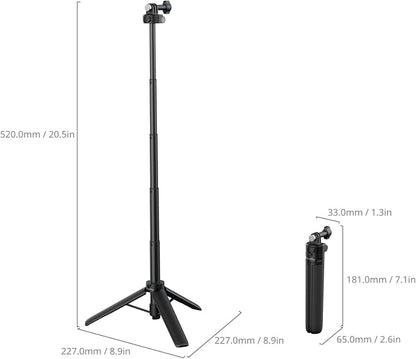 SmallRig 2-in-1 Selfie Stick Tripod, 7.1-20.5in Extendable, Support Horizontal & Vertical Shooting, for GoPro Hero 13/12/11/10/9, for DJI Osmo Nano Action 6/5 Pro/4/3, for Insta360 Ace Pro 2-5725
