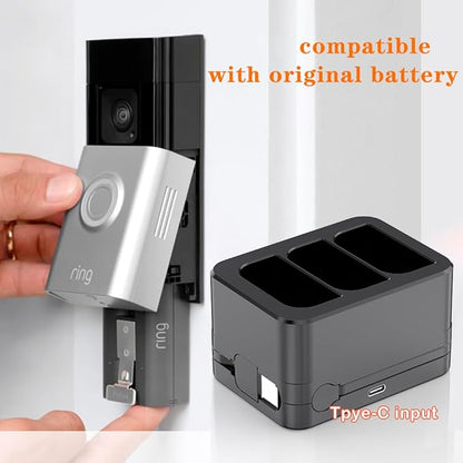 2 Pack 3-Slot Battery Charger/Charging Dock/Charging Station,Suitable for Ring doorbells and Camera Batteries,with LED Display,Compatible with Video Doorbell 2/3/4/3Plus/Spotlight Cam/Peephole Cam