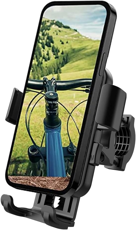 Bike Phone Holder,Anti-Shake Motorcycle Handlebar Phone Mount,Cell Phone Holder for Bike Bicycle Motorcycle Compatible with Phone 4-7inch (Without Pole)