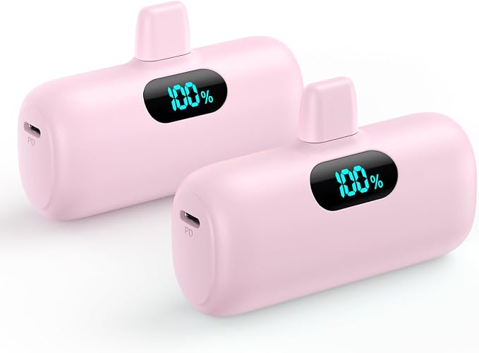 Mini Portable Charger for iPhone 14/13 Series,Upgraded 5000mAh PD Fast Charging Battery Pack,LCD Display Cute Power Bank Portable Phone Charger for iPhone 14/14 Pro Max/13/12 Pro/11/XS/XR/X/8/7/6