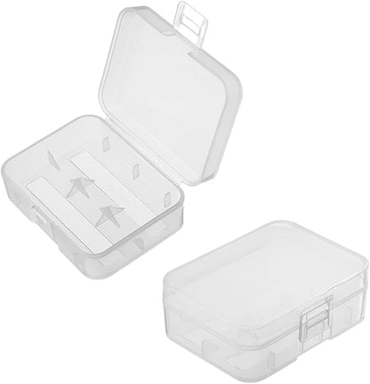 Heyiarbeit Battery Storage Case Holder Box for 2 18500 Batteries, Clear Color (1 Pack)