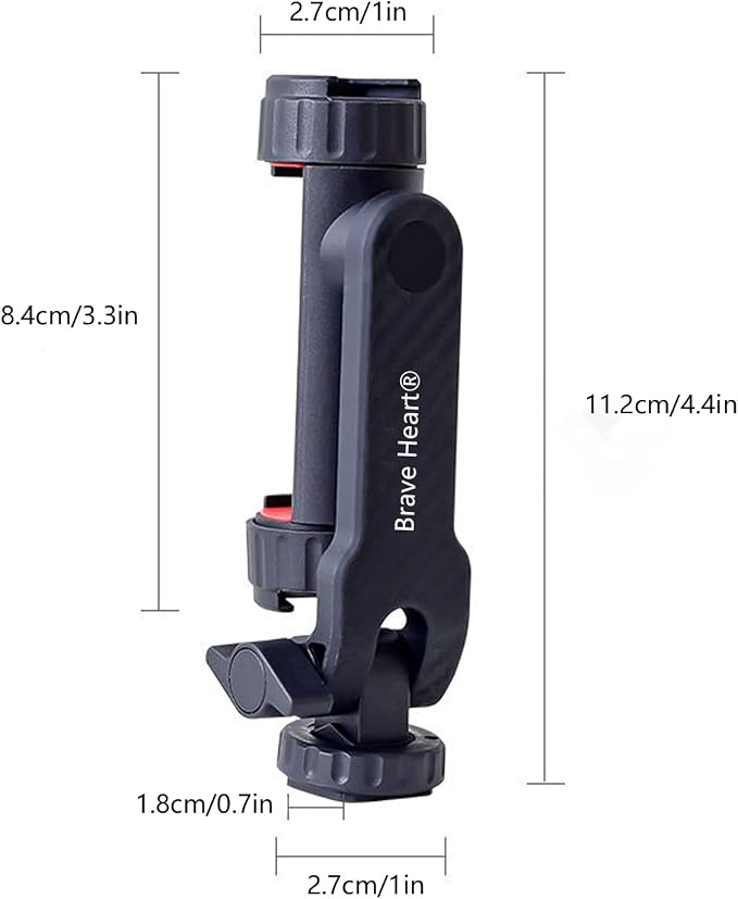 Black Mini Tripod Phone Stand with 1/4" Screw for iPhone/Insta 360 X5/ DJI/OSMO/Pocket 3 /Sony/Canon/Nikon/Cameras, Extendable Handheld Vlogging Video Filming Table Stand