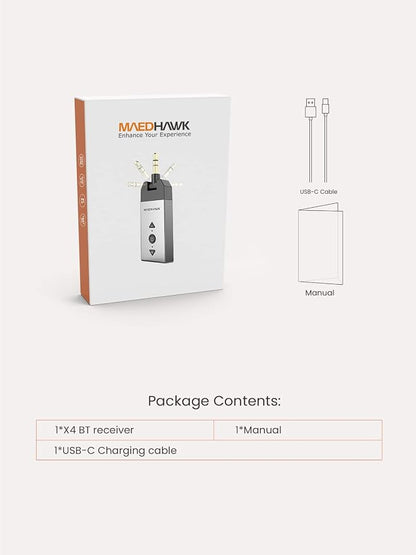 Maedhawk Bluetooth 5.2 Aux Adapter for Car Home Stereo Speaker Headphone, Wireless Audio Receiver with Rotatable 3.5mm Jack, Handsfree Calls, A2DP