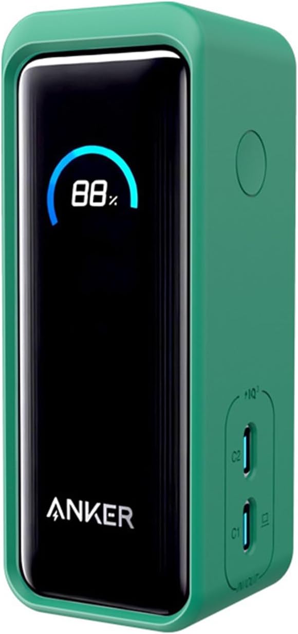Silicone Case for Anker Prime Power Bank 9600mAH 65W Protective Cover Charging Easily Anti Scratch Shock Resistant Light-Weight Portable Sleeve (Green)