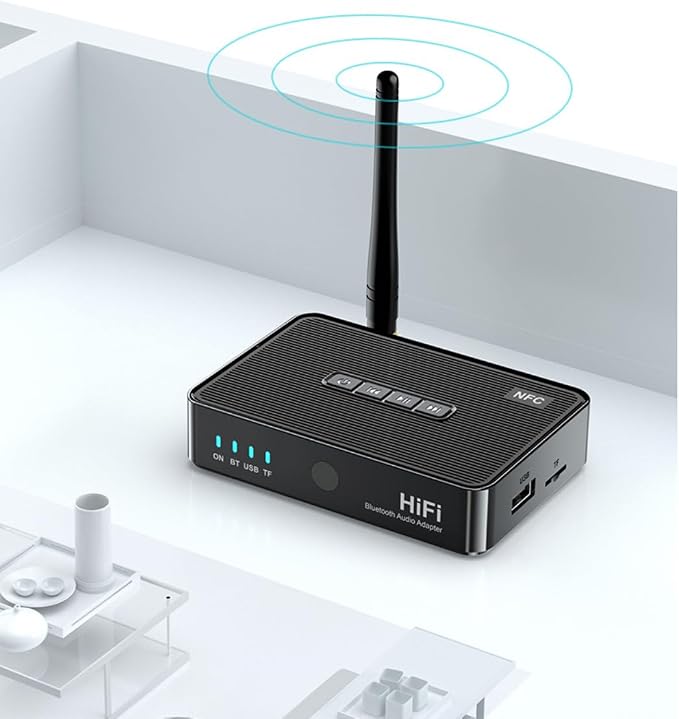 Bluetooth 6.0 Receiver for Home Stereo, Wireless Audio Adapter to Convert Old Speakers & Wired Headphones with 3.5mm AUX RCA Cable
