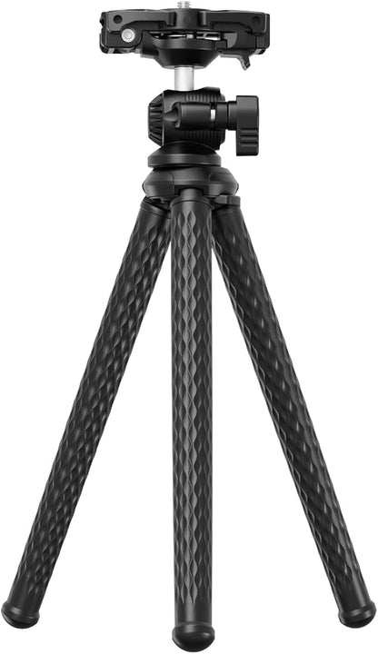 NEEWER Camera Tripod with Remote, Mini Flexible Vlog Phone Tripod Stand with Action Camera Mount Adapter, Hidden Phone Holder & Cold Shoe Compatible with iPhone Hero13 12 11 10 9, Max Load 4.4lb, TP34