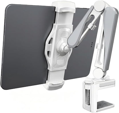 Aluminum Tablet Stand, Adjustable iPad Mount with 360° Rotate, Tablet Holder for Desk/Headboard for Recording/Filming, Fits 4-13" Phones and Tablets