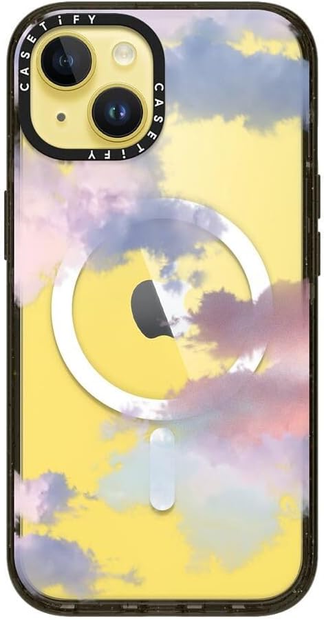CASETiFY Impact iPhone 14 Case [4X Military Grade Drop Tested / 8.2ft Drop Protection/Compatible with Magsafe] - Clouds - Glossy Black