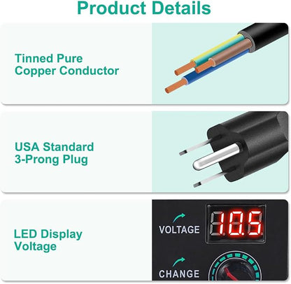 Universal Power Supply 3V~24V 3A 72W Adjustable Variable 3V 5V 6V 9V 12V 15V 18V 20V 24V AC/DC Adapter Charger, 100V-240V AC to DC Converter with 14 Tips and Polarity Converter