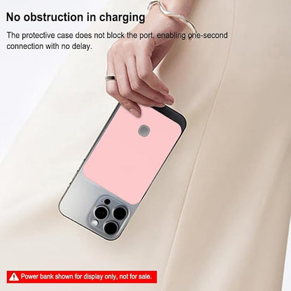 Silicone Protective Case Compatible with Xiaomi Jinsha River Magnetic Power Bank, Shockproof, Dustproof, Full Coverage, Portable Use (Pink)