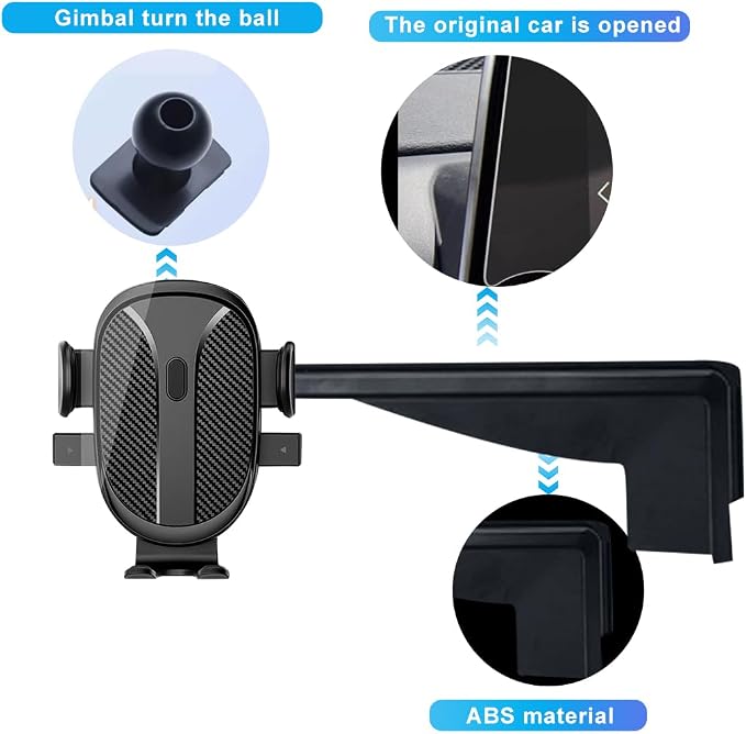 Car Phone Holder for 2024 2025 2026 Lexus GX550 Accessories Dash Mount Cell Phone Holder for GX550 Most Smartphones Auto Interior Accessories 360 Degree Rotation(Only for 14inch Screen)