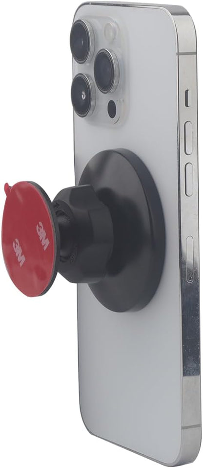 Magnetic Shower Phone Holder - Adhesive Wall Mount 360° Adjustable Phone Mount with N52 Strong Magnet (with Metal Ring Adapter for All Phones) | Waterproof, Used in Car Bathroom Kitchen