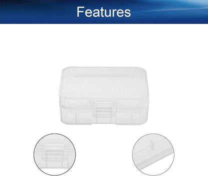 Heyiarbeit Battery Storage Case Holder Box for 2 18500 Batteries, Clear Color (1 Pack)
