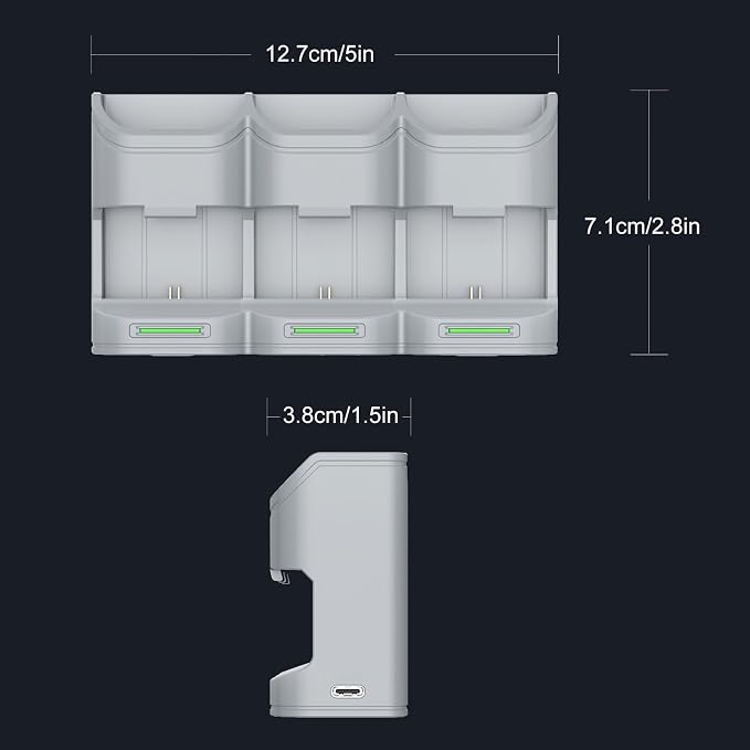 LPE6P Battery Charger Case, Multi Function Travel Charger with Card Slots (SD TF Type B), Fast Charging 3 Batteries