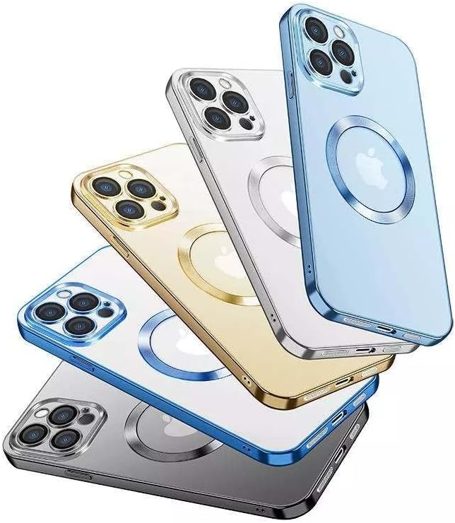 Luxury Plating Clear Magnetic Wireless Charge Case for iPhone 14 Series Soft Silicone Cover (iPhone 14 Pro)