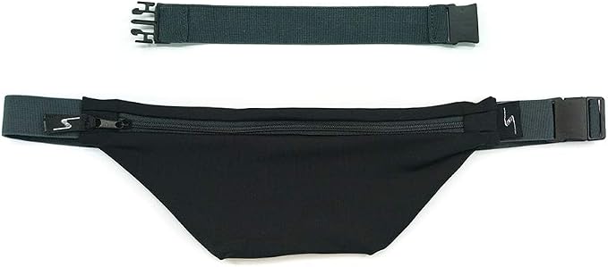 Sprigs Fit Belt 1 Pocket Slim Fanny Pack for Women & Men, A Sweat Resistant Waist Pack That Can Be Hidden. Money Belt and Fanny Pack Used for Fitness, Travel, Working Out, & Running