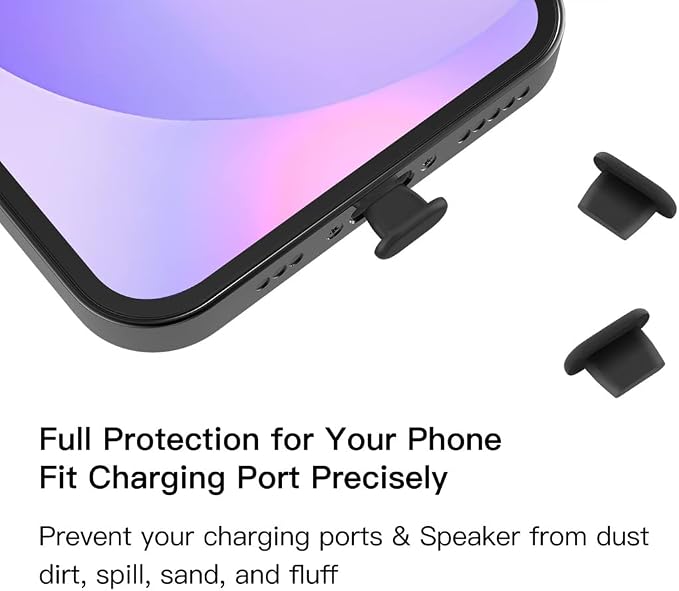20X Anti Dust Plugs for iPhone 14, 14 Pro Max, 13, 13 Pro Max, 12, 12 Pro Max, 11, 11 Pro, X, XS, XR, 8, 7, iPhone Lightning Charging Port Dust Cover with Cleaning Brush, iPhone Silicone Dust Plugs