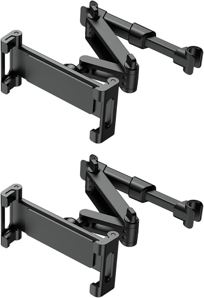 2 Pack Tablet Holder for Car, Ipad Headrest Mount for 6-13'' ipad/Phone Car Tablet Holder with 360° Adjustable Rotation,Essential for Road Travel, Black
