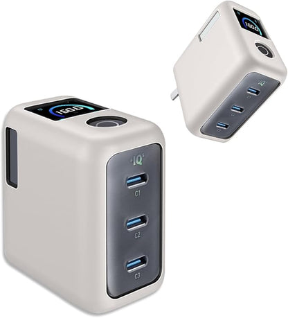 Silicone Case for Anker 160W 3-Port Compact USB C GaN Charger Block,Full-Body Protective Cover for Anker Prime Charger,Precise Port Cutouts (Case Only) Grey