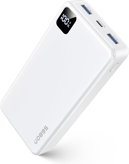 Portable Charger Power Bank, PD 22.5 W Fast Charging Large Capacity Battery Pack, 56800mAh Portable Phone Charger for Travel Camping Essential Compatible with iPhone 17/16/15/14/13 Series, iPad-White
