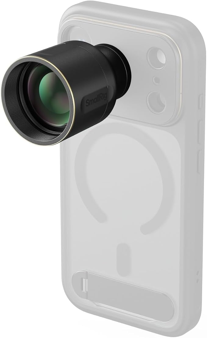 SmallRig 2X Telephoto Lens for iPhone 17/16/15 Pro Max, 2X Magnification HD Lens with T-Mount for Phone Case, Compatible with Smartphone 4x/5x/8x Telephoto Camera - 5920