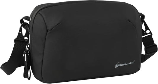 Besnfoto Electronic Organizer Travel Accessory Tech Pouch Waterproof Carrying Case for Accessories Charger, Adapter, Cables, Power Bank with Removalbe Shoulder Strap