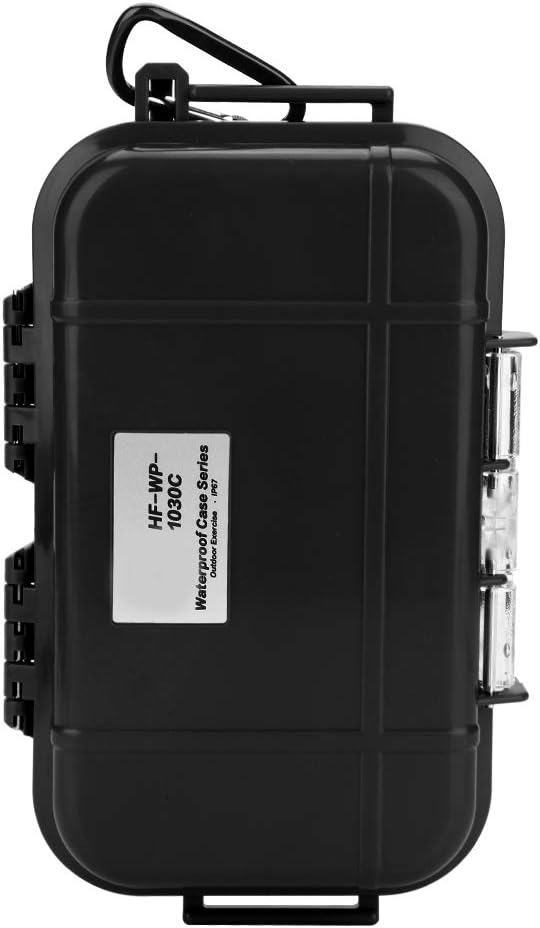 Tiiyee Small Waterproof Boxes of Plastic Case Shockproof Airtight Container Case Portable Airtight Carry Box Black Dry