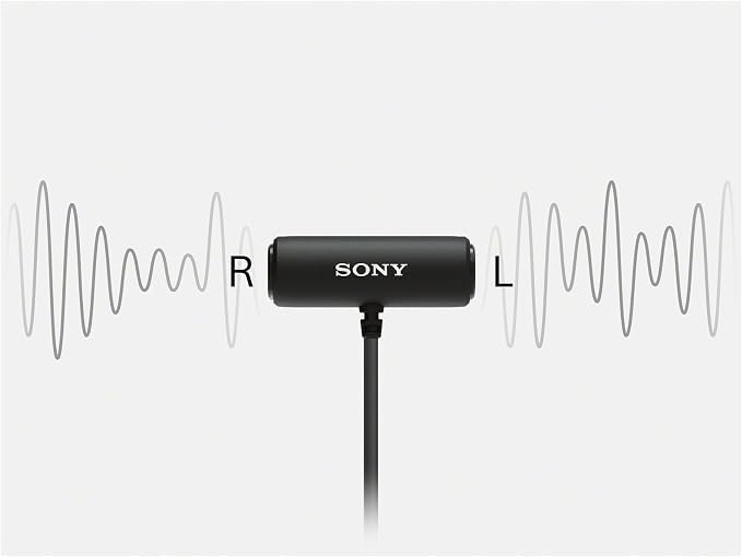 Sony Compact Stereo Lavalier Microphone ECMLV1,Black, Small